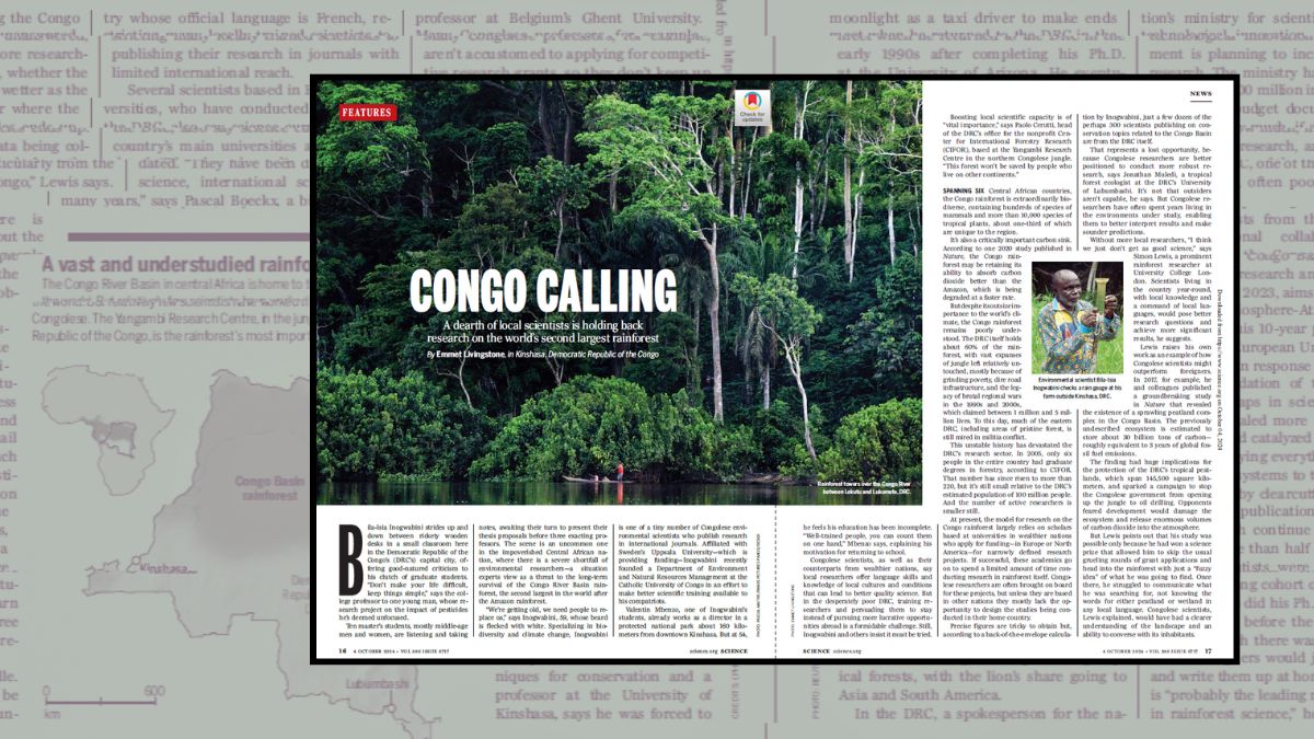 Congo calling: A dearth of local scientists is holding back research on the world's second largest rainforest